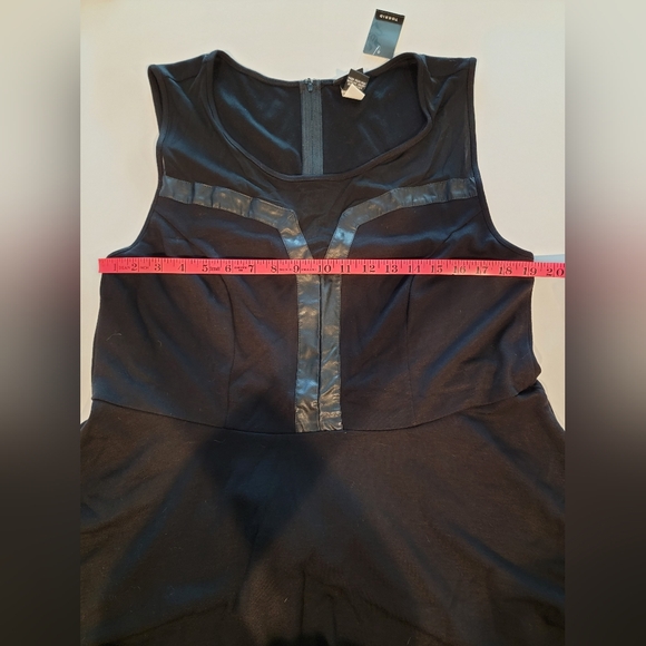 TORRID Mesh Inset & Faux Leather Peplum Top Size 2 - Picture 10 of 13